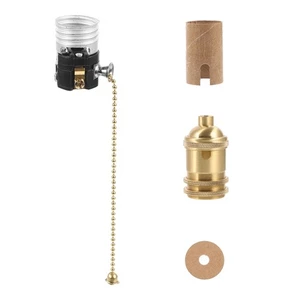 Lamp Holders Parts Ceiling Light Fitting Socket Adapter with Pull Chain - Picture 1 of 12