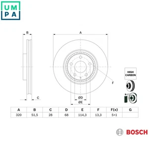 2x BRAKE DISC 0 986 479 H02 FOR MAZDA PY-VPS/PYZ4 2.5L SHY8/SHY6/SHY4 2.2L 4cyl - Picture 1 of 9