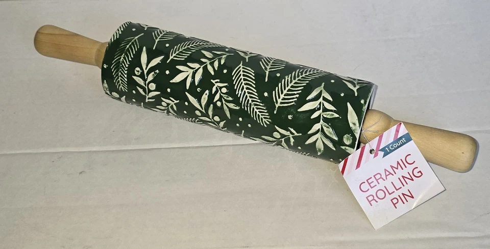 Target Bullseye’s Playground Floral Engraved Ceramic Rolling Pin | Wood Handles - Image 1 of 1