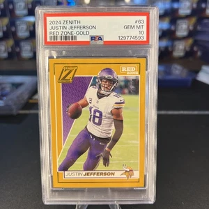 Panini Zenith Justin Jefferson #63 Gold Red Zone 2024/10 PSA 10 POP 2🤯🔥 - Imagen 1 de 2