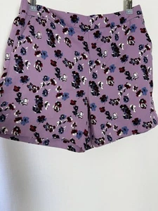 Halogen Lavender Floral High-Waisted Shorts Size M Cottagecore Aesthetic - Picture 1 of 5