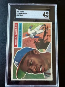 1956 Topps Hank Aaron #31 SGC 4 VG-EX *CENTERED!!!!* GRAUER RÜCKEN * SATTE LEBENDIGE FARBE - Bild 1 von 3