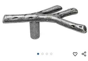 10 Stück Zweig Schubladenknöpfe Silber Zweig Ast Schrankknöpfe Baumknöpfe Einloch - Bild 1 von 3