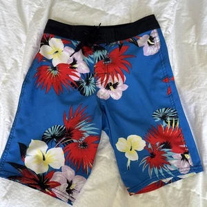 RVCA Boys 24 Industry Tropical Surf Shorts Swim Trunks - Picture 1 of 17