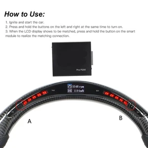AKLOSIPY LED Lights Carbon Fiber Steering Wheel With Real-Time Data Display For - Picture 1 of 24