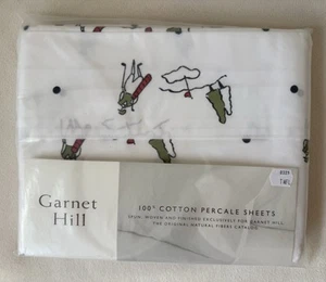 Garnet Hill Baumwolle Perkal TWFL Laken Neu mit Etikett Golf Thema Laken - Bild 1 von 6
