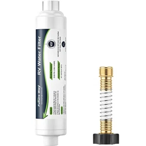 Filtro Acqua Camper con Protezione Tubo Flessibile, Riduce Odori, Sedimenti e Ba... - Foto 1 di 7
