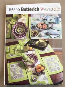 Butterick B5800 Waverly Table Linens Sewing Pattern 2012 Uncut Home Decor Set - Picture 1 of 10