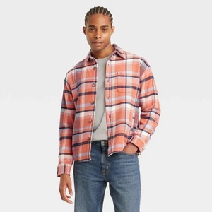 Schweres Flanell Button-Down Herrenhemd - Goodfellow & Co Rot XL - Bild 1 von 1