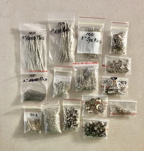 Suministros para hallazgos de joyas, lote de 15 para hacer joyas - tono plata - Imagen 1 de 1
