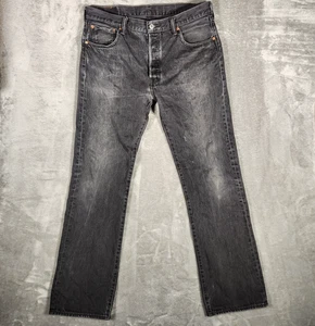 Pantalones de mezclilla Levi's 501XX para hombre 36X32 (etiqueta 36X34) negros rectos holgados botones mosca - Imagen 1 de 18