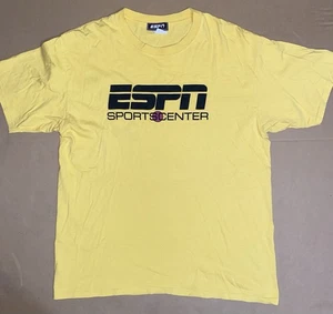 Vintage ESPN Sportscenter T-Shirt ~ Yellow Men’s Size L - Picture 1 of 6
