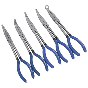 Long Nose Pliers Set Long 11" / 275mm 5pc Straight Bent Angled Round Tipped - Picture 1 of 6
