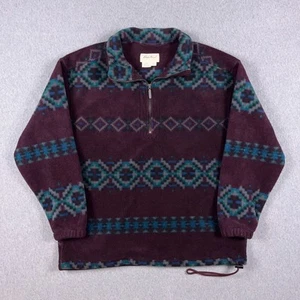 De Colección Eddie Bauer Vellón Para Hombres Mediano Azteca Geométrico Polartec 1/4 Cremallera Hecho en EE. UU. - Imagen 1 de 10