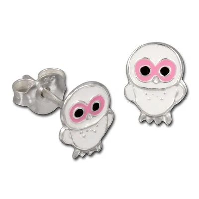 Teenie-weenie Orecchini per Bambini 925 D'Argento Käuzchen Bianco SDO8100W - Immagine 1 di 4