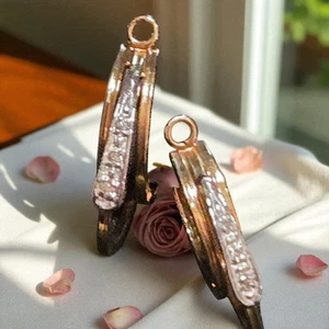 Vintage 14k Gold Diamond Hoop Earring Jackets 1.6g - Picture 1 of 12