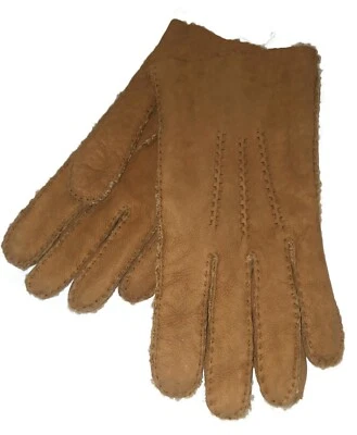Portolano Men's Shearling Lined Handstiched Leather Leather Gloves, Tan,  M/L. - Imagem 1 de 4