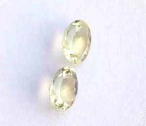 7.80 Ct Natural Lemon Quartz 2 Pcs Oval Faceted Cut 9*11 mm Loose Gemstone - Picture 1 of 2
