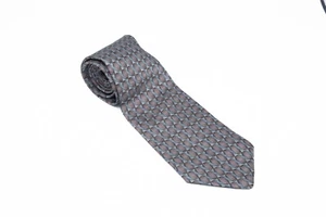 Corbata de seda para hombre Bellasario con patrón plateado/negro/rojo - Imagen 1 de 4