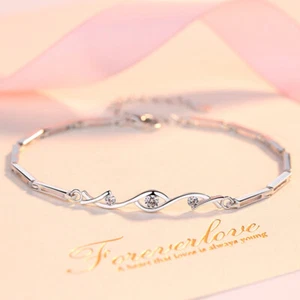 Damen Armband Sterling Silber 925 Zirkonia 16+3 cm Armkette - Bild 1 von 3