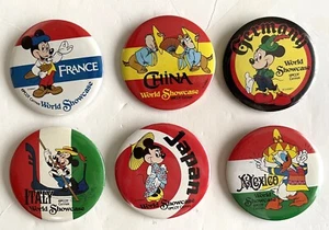 6 Botones Pinback Disney Epcot World Showcase México Italia Francia China Alemania - Imagen 1 de 9
