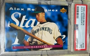 1995 Upper Deck #215 Alex Rodriguez Star Rookie Electric Diamond PSA 7 casi nuevo - Imagen 1 de 6