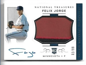 Felix Jorge 2018 National Treasures Rookie Patch Auto #26 /99 Minnesota Twins RC - Picture 1 of 2