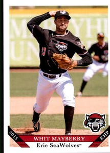 2015 Erie SeaWolves Grandstand #21 Whit Mayberry Alexandria Virginia VA Card