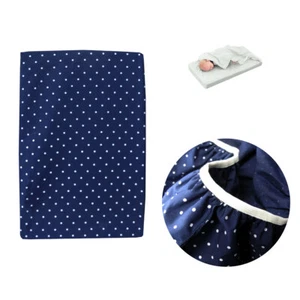 Polka Dot Navy Polyester Cotton Bassinet Fitted Sheet with a Flat Sheet Sewed... - Picture 1 of 2