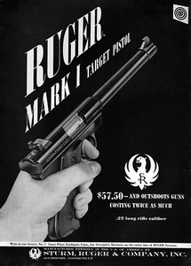 1961 Ruger Mark I Target Pistol Original Print Ad - Picture 1 of 1