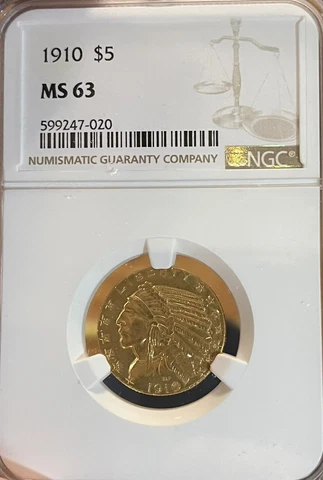 1910 PCGS MS63 Indian Half Eagle Cover