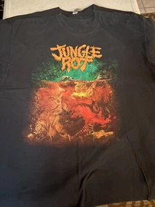A Burning Cinder Jungle Rot Band Black T-Shirt Cotton SZ XL - Picture 1 of 1
