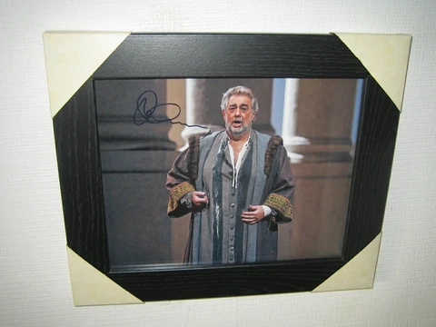 Placido Domingo ; Hand Signed Photograph (8x10) Framed + CoA Cover