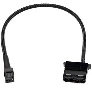 CRJ PC Fan Header to 12V 4-Pin Molex Power Adapter Cable - 12" - Afbeelding 1 van 4