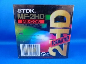 3.5" FLOPPY MF-2HD TDK (MS-DOS FORMATTED) -- 10+1 PIECE WITH PLASTIC STORAGE BOX - Picture 1 of 3