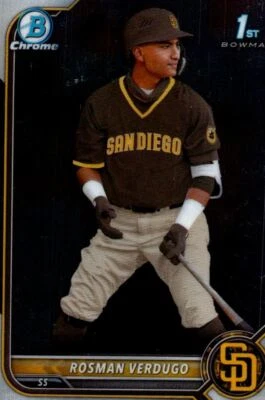 2022 Bowman Chrome Prospects Rosman Verdugo San Diego Padres #BCP-193 - Image 1 of 2