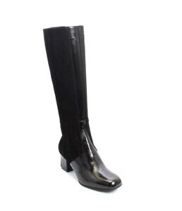 Gibellieri 3386f Black Suede / Patent Shearling Fur Knee High Boot 36.5 / US 6.5
