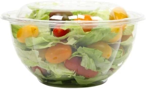 32oz Salad Bowls To-Go with Lids (150 Count) - Clear Plastic Disposable - Picture 1 of 1