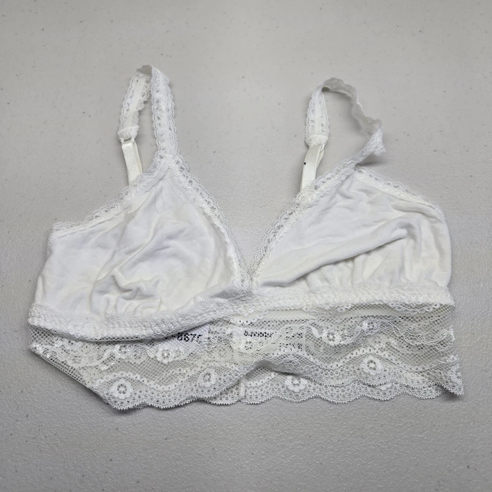 Sujetador Btempt'd Mujer M Blanco Bralette Inalámbrico Encaje Mezcla Tela Correa Foto 1 de 4