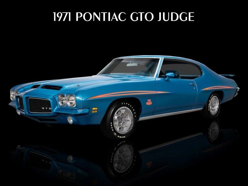 Pontiac GTO Judge 1971 en azul nuevo signo metálico: 12 x 16" y envío gratuito Foto 1 de 1