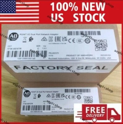 NEW PLC 1734-AENTR AB Point I/O Dual Port Adaptor Module New Sealed - Image 1 of 4
