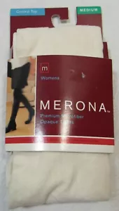 Merona Tights Control Top Opaque Medium Microfiber White New - Picture 1 of 5