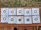 Lot Of 10 California Gold Tokens Fractionals 1852, 1881, 1854, 1872, 1876, 1898