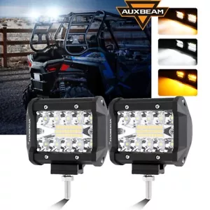 Auxbeam 4In LED Pod 6 Modes Fog Light Flashing Offroad Driving Light for Polaris - Picture 1 of 8