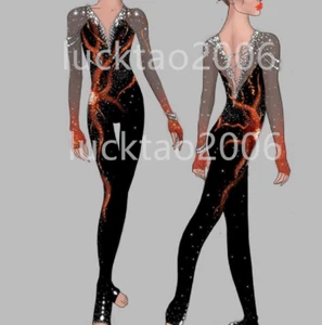 Abito da pattinaggio nuovo stile ragazza ginnastica ritmica body figura ghiaccio 88158 - Foto 1 di 8