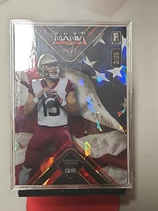 2024 Wild Card Auto Mania Jordan Travis #d/25 American Flag Rookie Card RC Jets - Foto 1 di 7