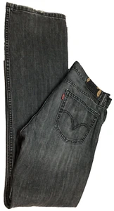 Men's 33X34 LEVI STRAUSS 505 Black Faded Jeans, Regular Fit, Straight Leg Pants - Picture 1 of 13
