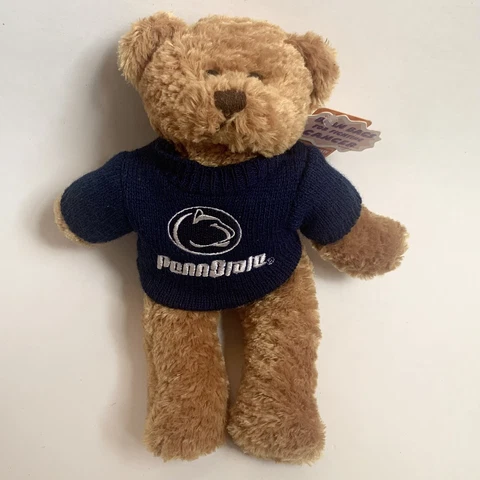 Vintage 2000 Penn State Beanie Bear Plush 8” Sweater Plushland Cancer Research Cover