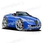 Passend für Alfa Romeo GTV Spider - Vinyl Wandkunst Aufkleber - blau