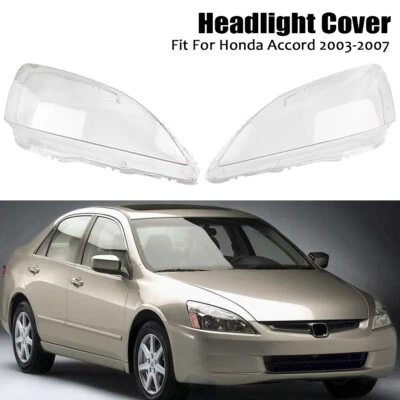 Par de Tampa de Lente de Farol de Carro para Honda Accord 2003 2004 2005 2006 2007 - Imagem 1 de 4